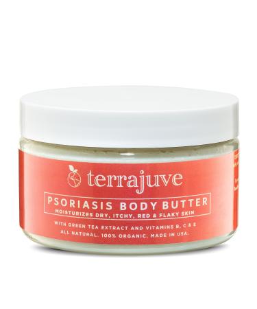 Psoriasis Treatment Cream by Terrajuve Natural Moisturizer and Soothing Lotion for Dry Itchy Red Scaly and Flaky Skin Safe for Baby Lasting Relief Pure and Organic Made in USA