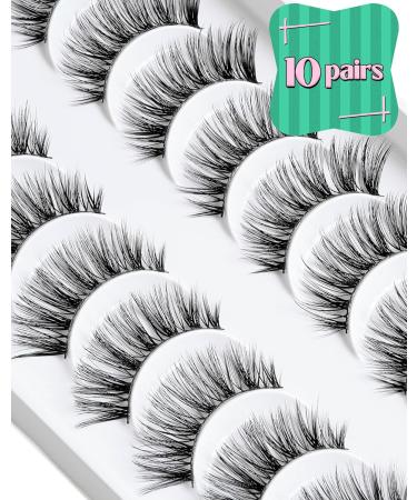 10 Pairs D-M07 14mm Mink Full Volume False Lashes | Natural Cat Eye Lashes with Lifting Effect - Buy Online on GoSupps.com