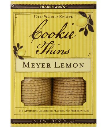 Trader Joe's Meyer Lemon Cookie Thins (Pack Of 2) Lemon 9 Ounce (Pack of 2)