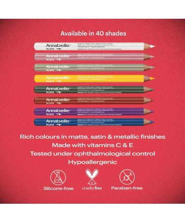 Annabelle Vegan Kohl Eyeliner Metallic Finish 200 Frosty Turquoise Intense Colour Payoff Long-Lasting Cruelty-Free Paraben-Free Silicone-Free Fragrance-Free Hypoallergenic 1.14 g Metallic 200 Frosty Turquoise - Buy Online on GoSupps.com