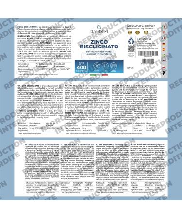 Bandini Zinc Bisglycinate 400 Comprim s V g taliens (13 mois) - Zinc pur Antioxydant Haute biodisponibilit - Pour Peau Cheveux Ongles Vue et Syst me Immunitaire - Haute Absorption Vegan Sans OGM - Buy Online on GoSupps.com