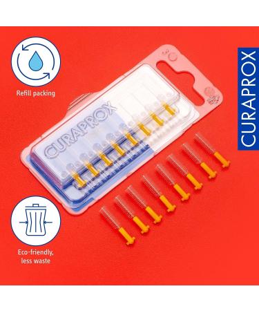 Curaprox CPS 09 Prime Refill Interdental Brushes - 0.9mm Diameter, 4mm Effectiveness - Yellow 8 Count - Buy Online on GoSupps.com