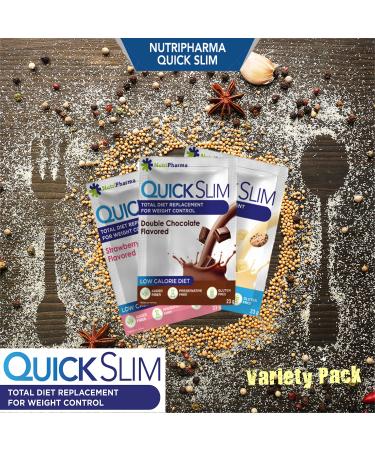 Quick Slim Meal Replacement Shake for Weight Loss - 30 Servings, 20g Protein, 27 Vitamins & Minerals, Dietary Fiber - Gluten Free & Low Carb Mixed Flavor - Buy Online on GoSupps.com