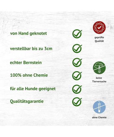 Chronobalance Amber Dog Collar - Real Amber Chain with Adjustable Leather Closure | Sizes for Small & Large Dogs (51-55cm) | Chemical-Free - Buy Online on GoSupps.com