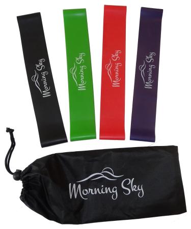 Buy Physical Therapy Resistance Bands by Morning Sky | 12-inch Loop Bands for Strengthening Stretching Yoga & Rehab | Includes Guide & Carrying Bag - Buy Online on GoSupps.com