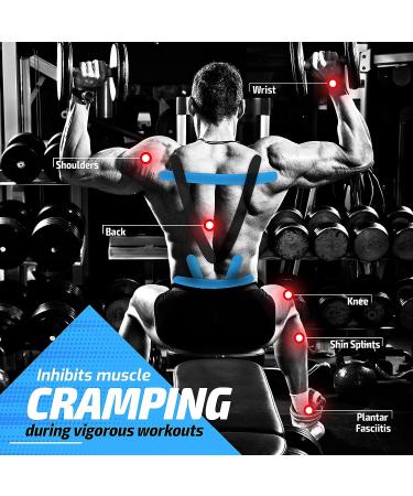 Physix Gear Sport Kinesiology Tape - Waterproof Muscle Support Adhesive - 2in x 16.4ft Roll - Therapeutic Aid for Injury Recovery - Blue (1 Pack) - Buy Online on GoSupps.com