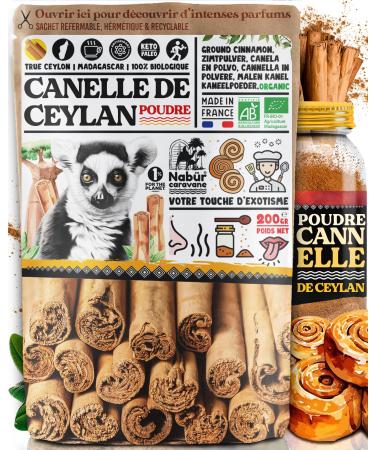 Nab r - 200 gr Poudre Cannelle de Ceylan 100% BIO Sans Additifs Cannelle moulue de Ceylan Madagascar
