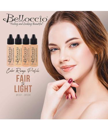 Belloccio Professional Airbrush Makeup Foundation 1/2oz - Buff-Light (Golden Undertones) - Buy Online on GoSupps.com