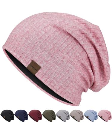 Hamuni Slouchy Beanie Hip-Hop Soft Light Light Beanie hat Breaking activity Adults Dwarf Hats Chemo Cap Skull Cap For Men Ladies Unit Size Pink