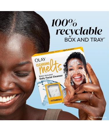 Olay Cleansing Melts + Vitamin C Face Cleanser, 12ct, Water-Activated Face Wash Cleans, Tones, and Refreshes Skin Unscented 12 Count (Pack of 1) - Buy Online on GoSupps.com
