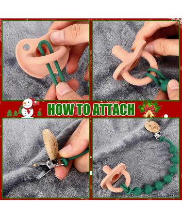 Qkie Silicone Pacifier Chain Clips - BPA Free 2-Pack One-Piece Design for Boys & Girls (Green) | Safe & Stylish Pacifier Holders - Buy Online on GoSupps.com