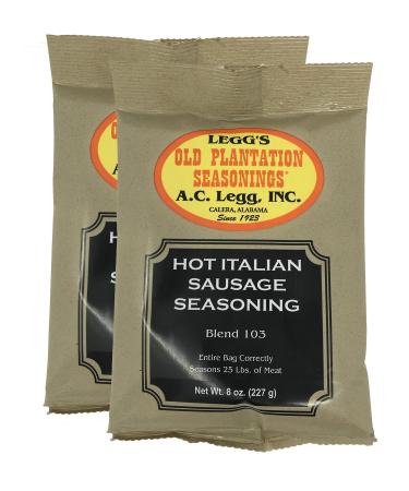 A.C. Legg's - Hot Italian Sausage Seasoning, 2 Packs - 8 Ounce each 8 Ounce (Pack of 2)