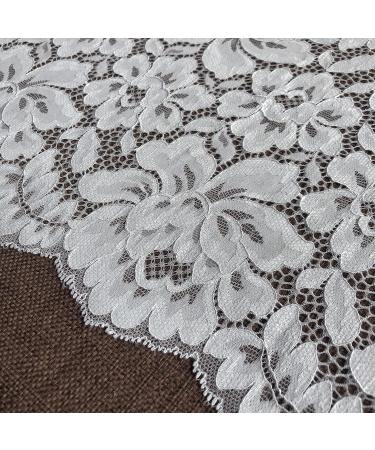 5 Yards Olive Lace 9.5 Inches Wide Stretchy Lace for Bridal Wedding Decorations - Sewing DIY Crafts (7024 White) - Buy Online on GoSupps.com