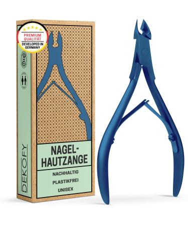 DEKOFY Blue Cuticle Nippers Extra Sharp Cuticle Cutter with Precise Cut for Painless Cuticle Removal on Fingers and Toes Cuticle Scissors Cuticle Remover