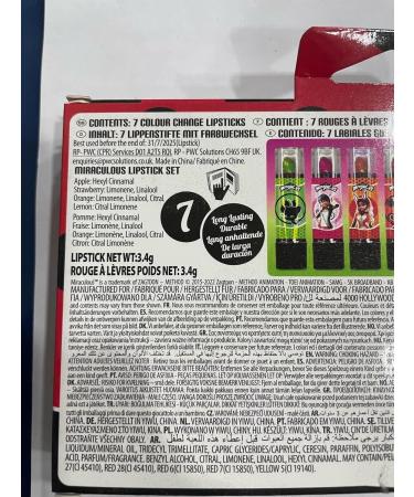 Miraculous Ladybug Lipstick Set - 7 Color-Changing Fruit Scented Lipsticks for Kids | Safe Magic Makeup Gift Set - Buy Online on GoSupps.com