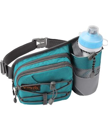 YUOTO Waist Pack with Water Bottle Holder - Green | Hydration Belt for Running, Walking, Hiking - Buy Online on GoSupps.com