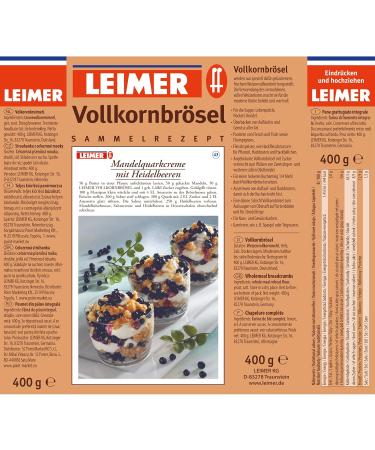 Leimer Wholemeal Breadcrumbs - 5 Pack (5 x 400g) | Premium Quality for International Shipping - Buy Online on GoSupps.com