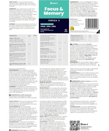 by Brudy Lab Focus & Memory Nootropique Concentr - Om ga 3 riche en DHA EPA et DPA - Vitamine A lut ine et z axanthine - Aide la m moire et la concentration - Sans caf ine - 60 Capsules - Buy Online on GoSupps.com