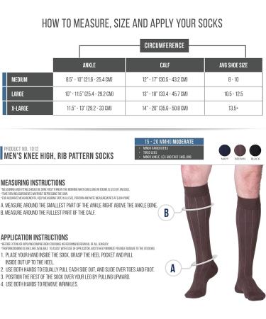 Touch Men's Dress Socks - Graduated Compression Knee High Business Casual Wear Muscle Support Recovery Black Large (15-20 mmHg) - International Shipping Available - Buy Online on GoSupps.com