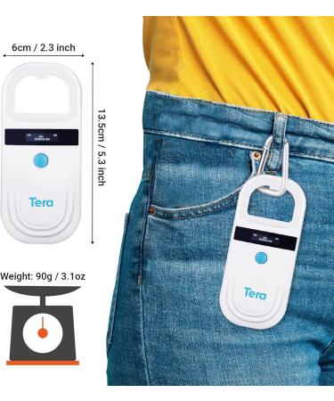 Tera Portable Microchip Reader - RFID Scanner for Dogs Cats and Pigs | OLED Display & Rechargeable | ISO 11784/11785 FDX-B - Dark Blue - Buy Online on GoSupps.com