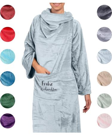 Personalized Cuddly Blanket Merry Christmas | Warm & Fluffy Hoodie Blanket for Women | 150x180cm Gift - Buy Online on GoSupps.com