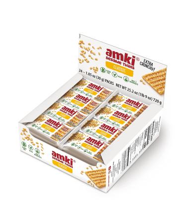 AMKI Sesame Thins Classic - Gluten Free Vegan Snack, 24 Pack 720g - Buy Online on GoSupps.com