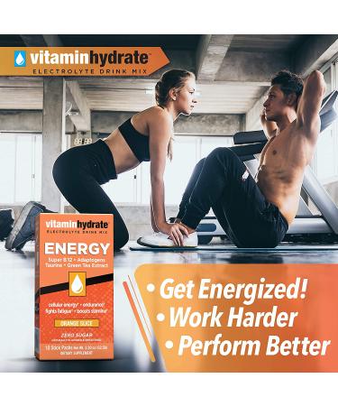 VitaminHydrate Orange Hydration Powder | Electrolyte Supplement Drink Mix | Zero Sugar | 10 Servings - Buy Online on GoSupps.com