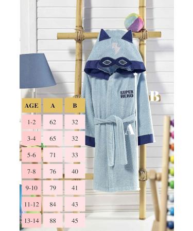 Ely Parker Super Soft Turkish Cotton Hooded Bathrobe for Boys & Girls | Terry Towel Absorbent Comfortable | Ages 5-6 - Buy Online on GoSupps.com