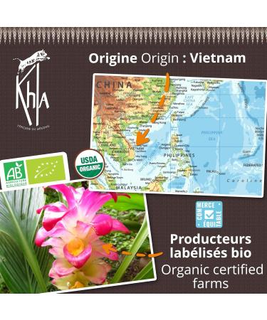 Khla - Organic Turmeric Powder - Sachet 250 g - Vietnam Ground Turmeric Root - Cooking & Pastry Ingredient - Meats Fish Cur - Buy Online on GoSupps.com