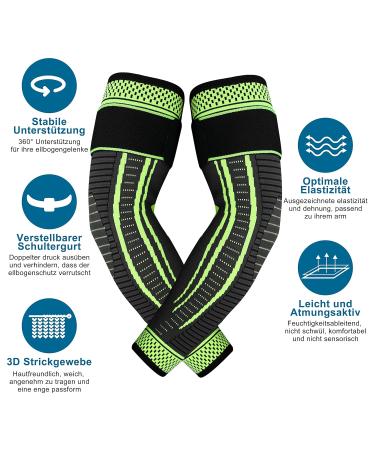 Ruilala Compression Elbow Bandage - Breathable Non-Slip Support for Tennis Golf Arthritis & Tendonitis - 2 Piece Set (Green XL) - International Shipping Available - Buy Online on GoSupps.com