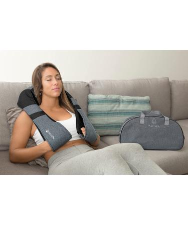 Shiatsu Back Shoulder and Neck Massager with Heat - Deep Tissue Kneading Pillow Massage - Electric Full Body Massager - Black Gray - Buy Online on GoSupps.com