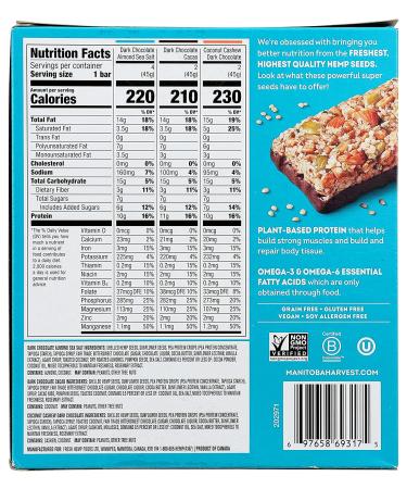 Manitoba Harvest Hemp Yeah! Protein Bar Variety Pack - 8 Bars (1.59 oz Each) | Healthy Snack - Buy Online on GoSupps.com