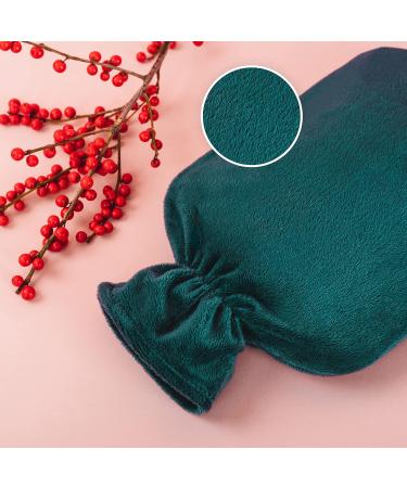 Blum Valley 1.5L Baby Heat Bottle - Washable Soft Fleece Hot Water Bottle for Children - Eco-Friendly Natural Rubber - Green Fluffy Bed Bottle - Buy Online on GoSupps.com