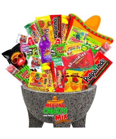 Mexican Candy Mix Assortment Snack (42 Count) Dulces Mexicanos Variety Of Best Sellers Spicy Sweet and Sour Bulk candies Includes Luca Candy Pelon Pulparindo Rellerindo by JVR TRADE