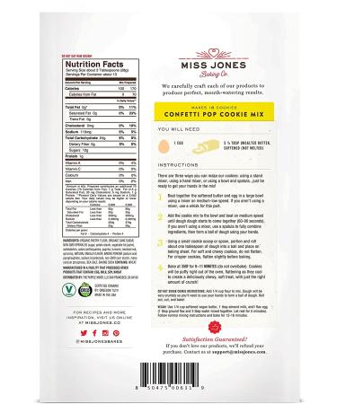 Miss Jones Baking 90% Organic Cookie Mix  Non-GMO  Vegan-Friendly  Perfect for Birthdays: Confetti Pop (Pack of 1) Confetti Pop 13 Ounce (Pack of 1) - Buy Online on GoSupps.com
