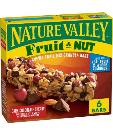 Nature Valley Fruit and Nut Granola Bars, Dark Chocolate Cherry, 6 ct Dark Chocolate Cherry 6 Count (Pack of 1)