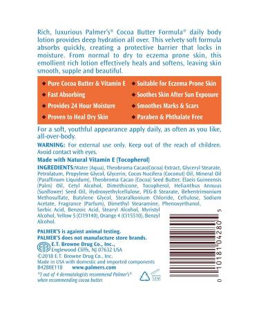 Palmer's Cocoa Butter Formula Daily Skin Therapy Body Lotion Pump Bottle 33.8 Ounces (Pack of 2) 67.6 Fl Oz (Pack of 1) - Buy Online on GoSupps.com