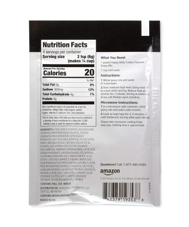 Happy Belly Turkey Flavored Gravy Mix 0.87 Oz (Pack of 12) - Delicious and Convenient | Amazon Brand - Buy Online on GoSupps.com