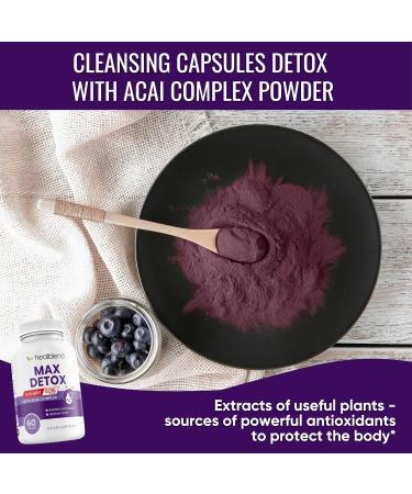 Max Detox Supplement - Advanced Gut Cleanse for Men & Women with Psyllium Chlorella Papaya & Acai - 30 Day Colon Cleanse Supply - Buy Online on GoSupps.com