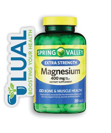 Spring Valley Magnesium 400 mg 250 Tablets + Luall Sticker - Buy Online on GoSupps.com