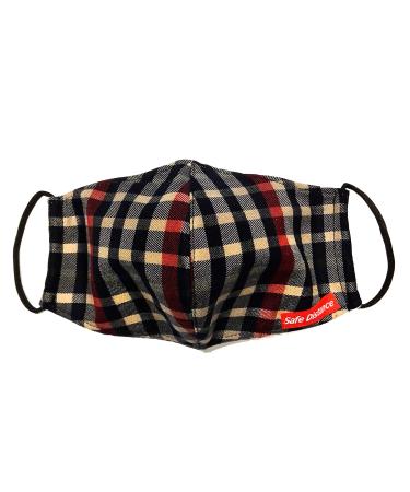 MISTYELLE Adult Washable 3-layer Cloth Face Mask Reusable and Soft Fabric Face Cover w/Breathable Lining Luxury Plaid 1 count (Pack of 1)