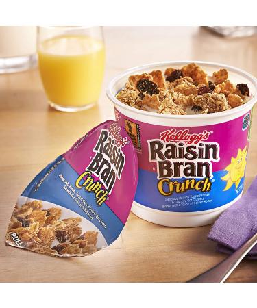 Kellogg's Raisin Bran Crunch Breakfast Cereal Cups 33.6oz - Pack of 12 Cups | Fiber Cereal with Real Fruit - Buy Online on GoSupps.com