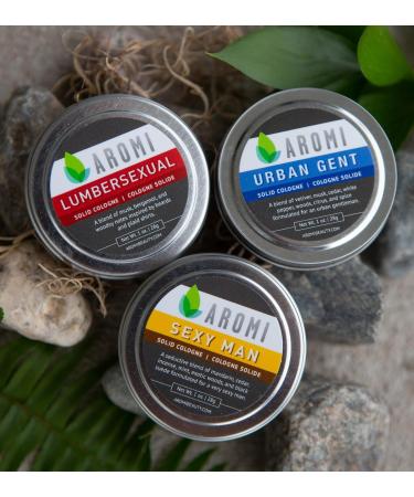 Aromi Solid Cologne | Aromatic Woodsy Men's Fragrance Mandarin Mint and Suede Scent Vegan Cruelty-free Gift for Him Stocking Stuffer Travel (Sexy Man) - Buy Online on GoSupps.com