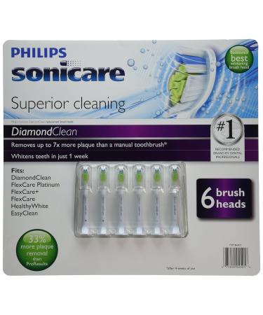 Philips Sonicare HX6066/70 DiamondClean Standard Brush Heads 6-Pack - Genuine Replacement Heads for Superior Oral Care - Buy Online on GoSupps.com