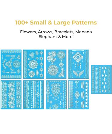 White Lace Temporary Tattoos - 9 Sheets Bride Wedding Designs for Women Teens Girls - Realistic Waterproof Transfer Stickers - 100+ Flash Jewelry Tattoos - Buy Online on GoSupps.com