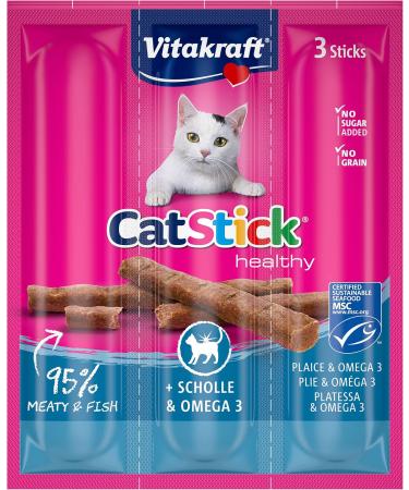 Vita Power Cat Stick Treats - Healthy Meaty Mini Sticks with Plaice & Omega 3 for Gorgeous Fur | 20 Pack - Buy Online on GoSupps.com