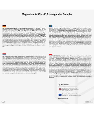 Ashwagandha KSM66 Magnesium Zinc & B6 Complex 120 Vegan Capsules 1000mg Ashwagandha Extract High Strength from Horbaach - Buy Online on GoSupps.com