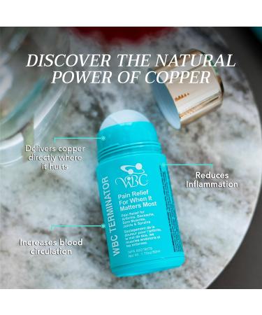 WBC Terminator - Natural Muscle and Joint Pain Relief Roll-On Applicator using the Power of Copper - 50 ml - Buy Online on GoSupps.com