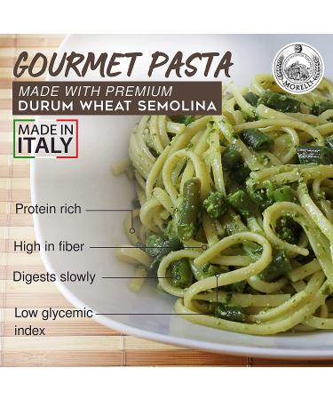 Morelli Organic Garlic and Basil Linguine - Handmade Gourmet Pasta from Italy, 8.8oz - Buy Online on GoSupps.com