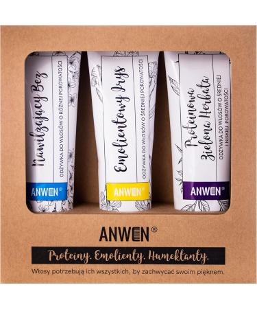 Anwen Set of conditioners for medium porosity 3x100ml lilac iris green tea - Buy Online on GoSupps.com